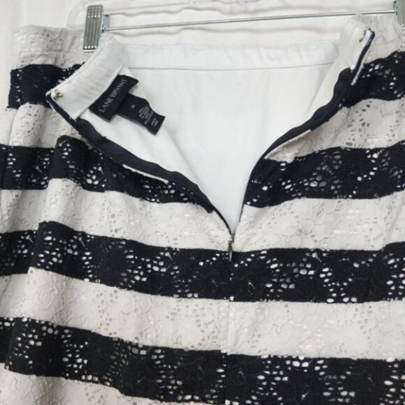 Lane Bryant Asymmetrical Striped Lace Back Zip Skirt 20 - Picture 4 of 5